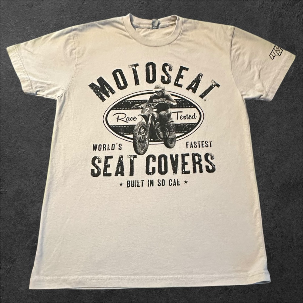 Motoseat Graphic T-Shirt Mens Small Tan Motocross So Cal Racing Tee